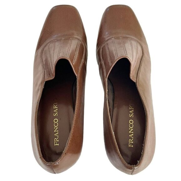 Franco Sarto Women's Sz 9.5 Brown Randy Block Heel Slip-on Booties - Picture 3 of 12